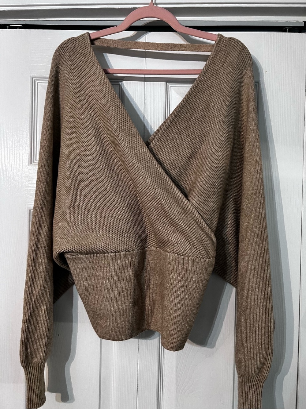 Love Tree Wrap Sweater in Oatmeal